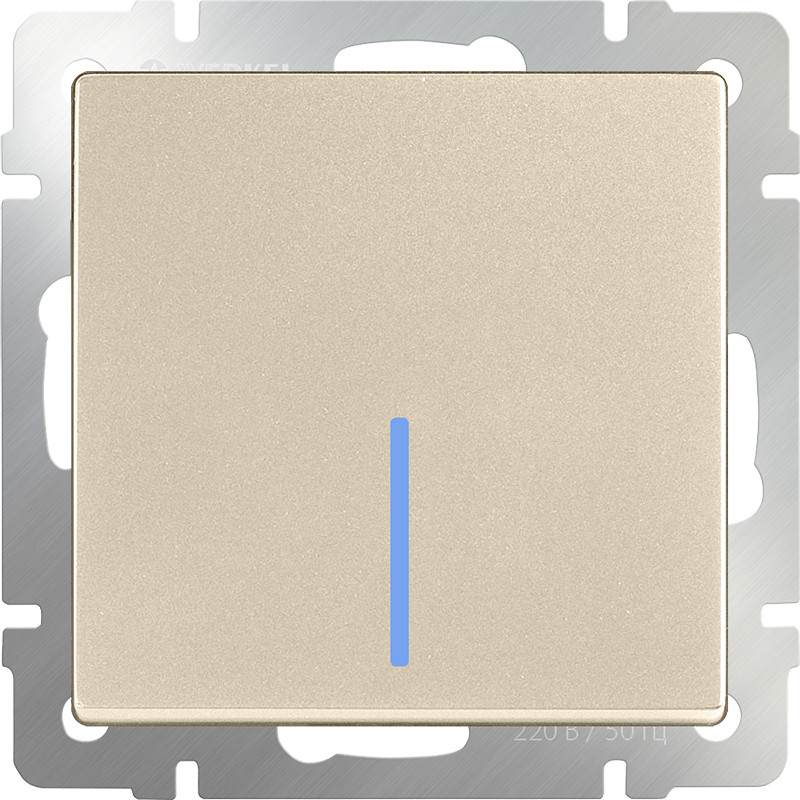 Выключатель Werkel WL11-SW-1G-LED (шампань)