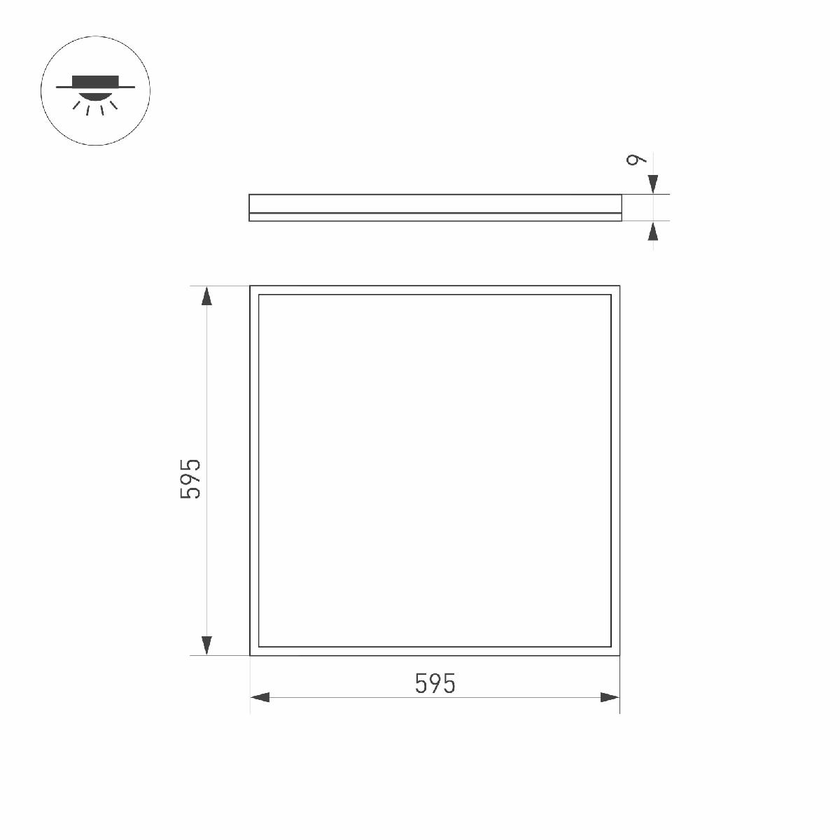 Светодиодная панель Arlight DL-PANEL-LUM-S600x600-40W Day4000 (WH, 120 deg, 230V) 039322