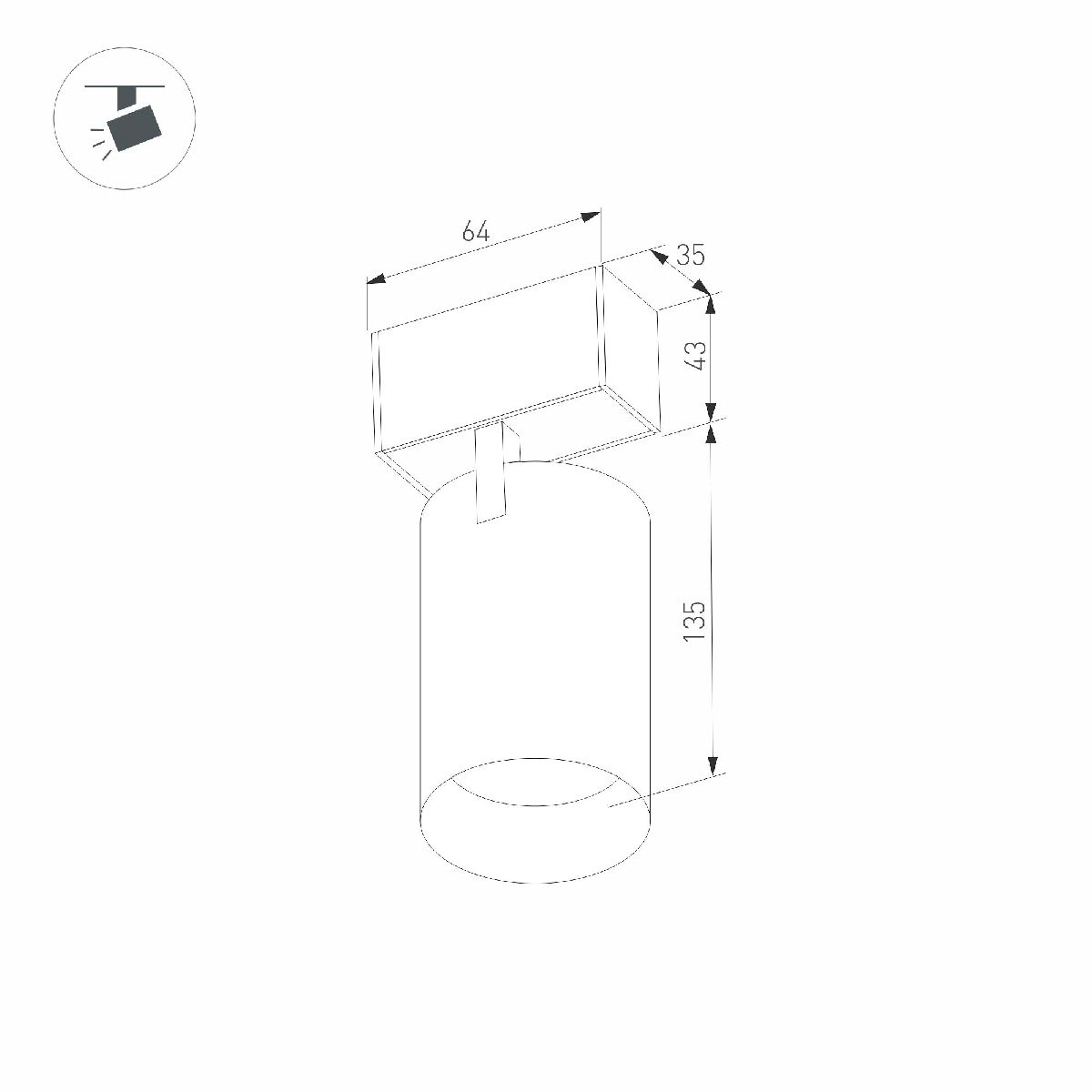 Трековый магнитный светильник Arlight MAG-SPOT-45-R85-12W Warm3000 (WH, 36 deg, 24V, DALI) 046591