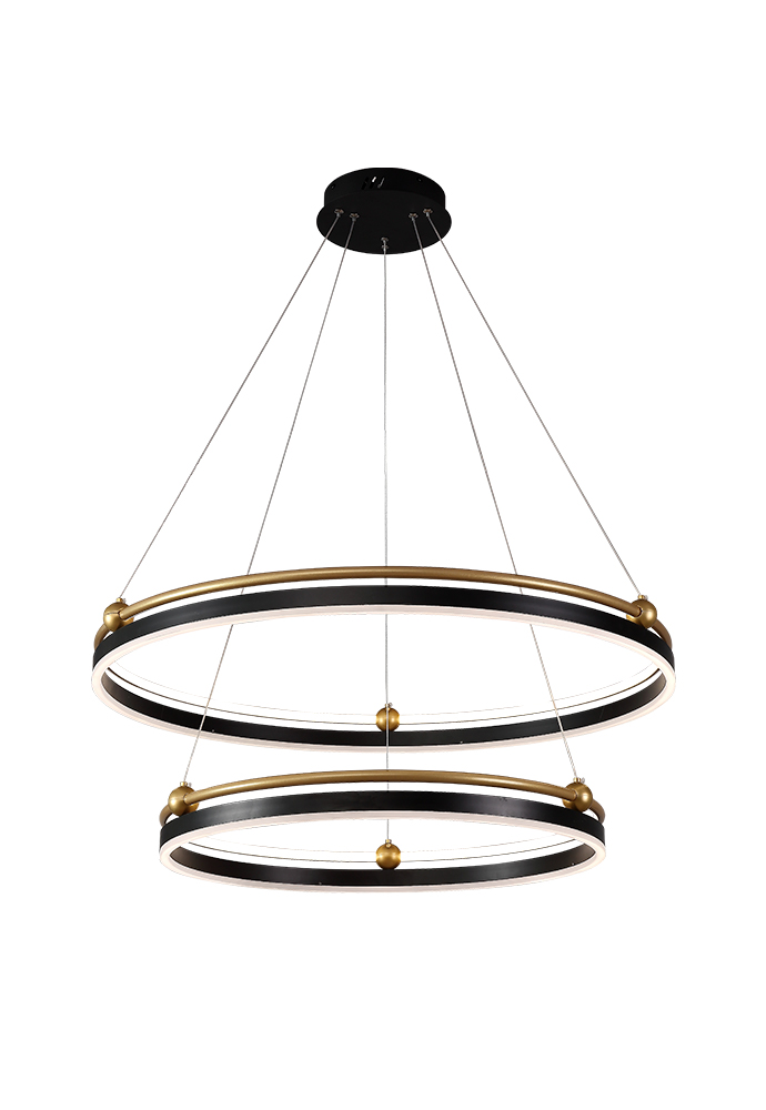 Подвесной светодиодный светильник Crystal Lux FERNANDO SP123W LED D600+800 BLACK/GOLD