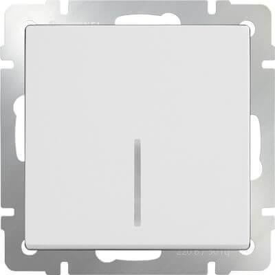 Выключатель Werkel одноклавишный с подсветкой белый WL01-SW-1G-LED 4690389059179