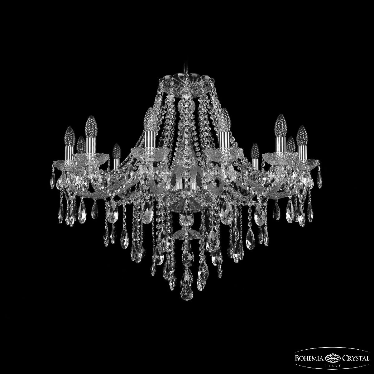 Подвесная люстра Bohemia Ivele Crystal 1415/12/300 Ni