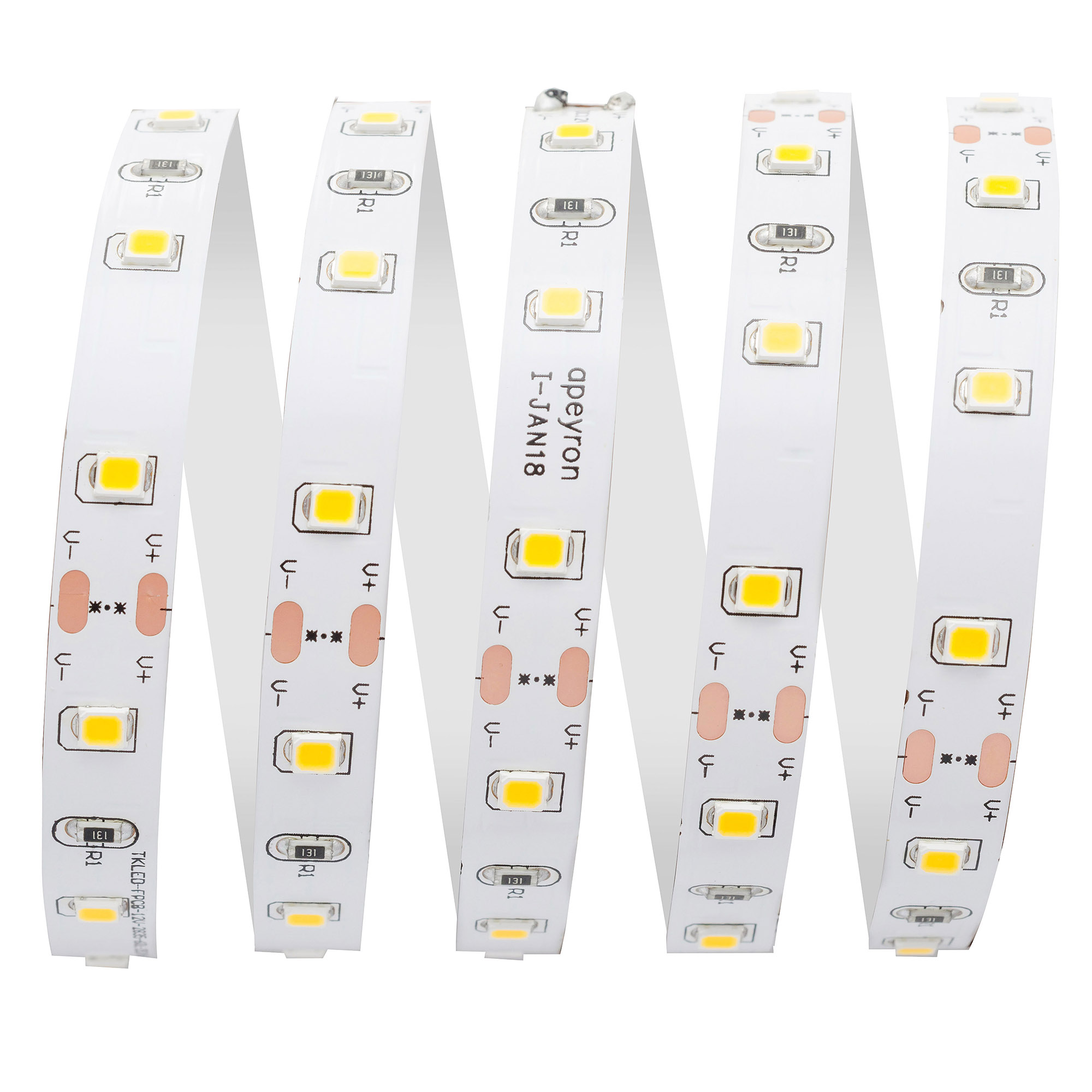 Светодиодная лента Apeyron 12В СТ 4,8Вт/м smd3528, 60д/м IP20 280Лм/м 5м 4000К 00-142