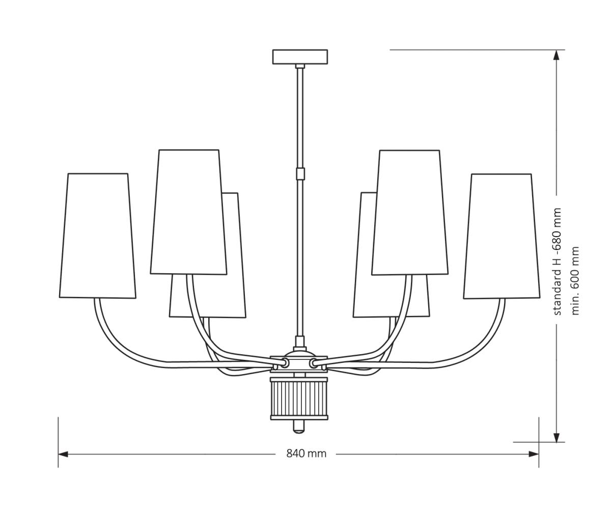 Люстра на штанге Kutek Mood Pesaro PES-ZW-6 (Z)
