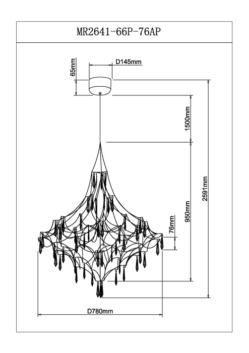 Подвесная люстра Myfar Allegria MR2641-66P-76AP