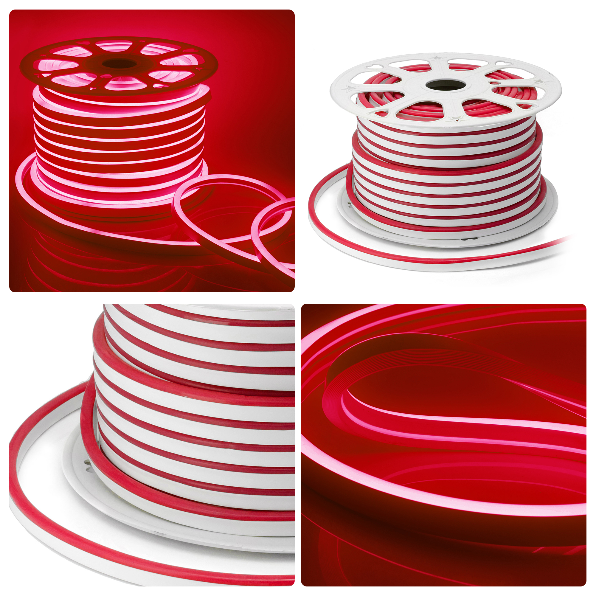 Светодиодный неон Apeyron Стандарт 220В 2835 8Вт/м красный 50м IP65 10-72