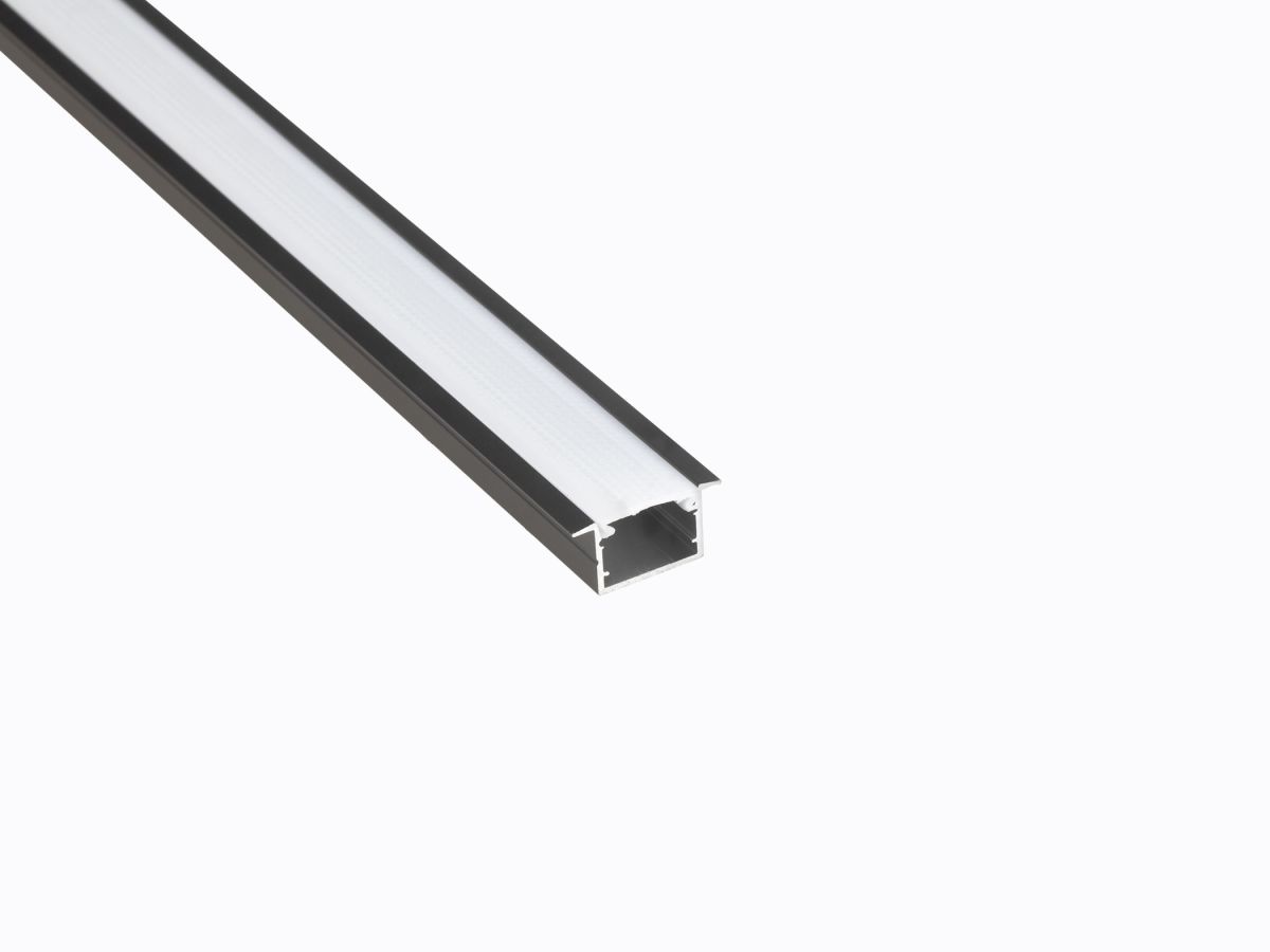 Профиль врезной LEDS POWER СПВ17-2412 алюм. черный с призм.рассеивателем 2м 008462