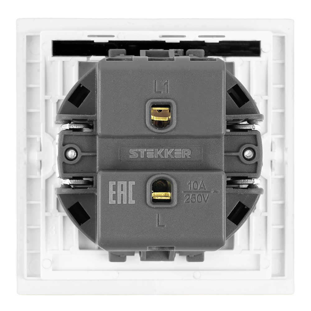 Выключатель 1-клавишный (механизм) Stekker Мия 250В 10А RSW10-3103-01 белая магнолия 50428