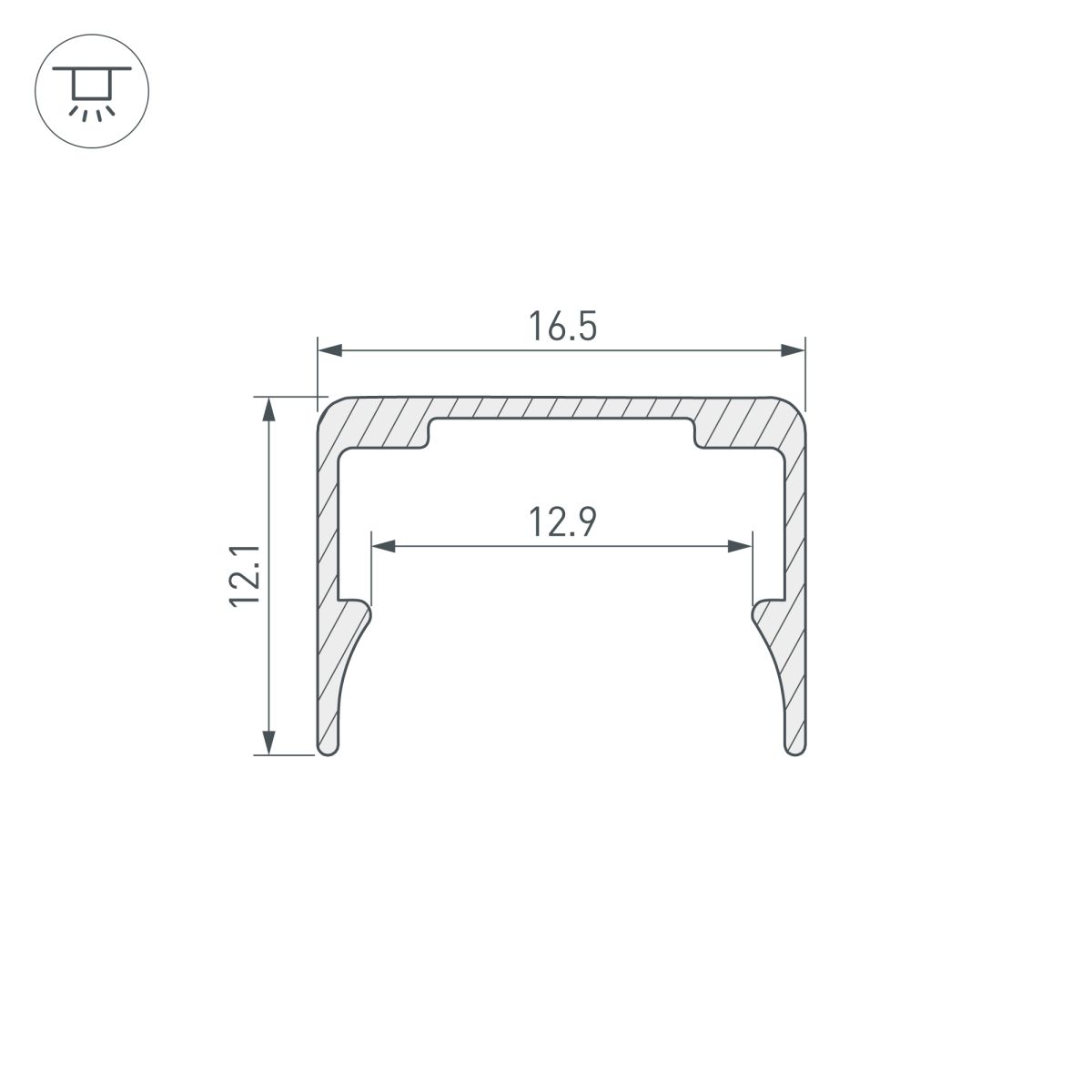 Профиль Arlight WPH-FLEX-1414-1000 ANOD (Алюминий) 062506