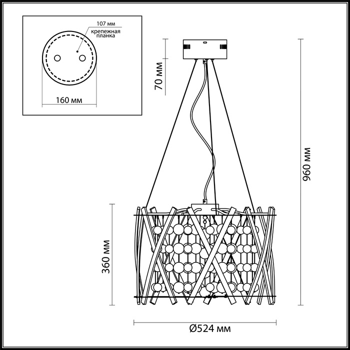 Подвесной светодиодный светильник Odeon Light Brion 4094/60LA