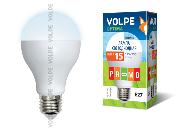 Лампа светодиодная (UL-00000186) Uniel E27 15W 4000K матовая LED-A65-15W/NW/E27/FR/O