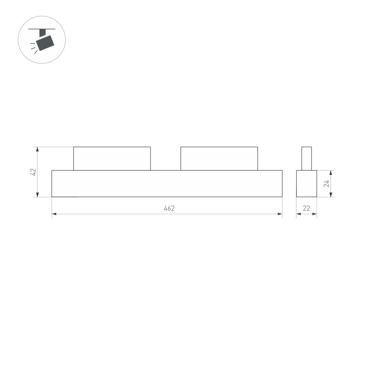 Трековый магнитный светильник Arlight MAG-ORIENT-FLAT-L465-16W Warm3000 (WH, 100 deg, 48V) (IP20 Металл) 035842(1)
