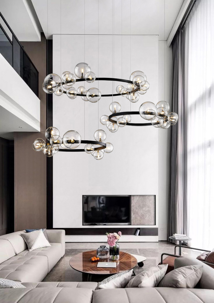 Подвесной светильник Delight Collection Art Deco Bubble 771120 (KM1294P-15 black/clear)