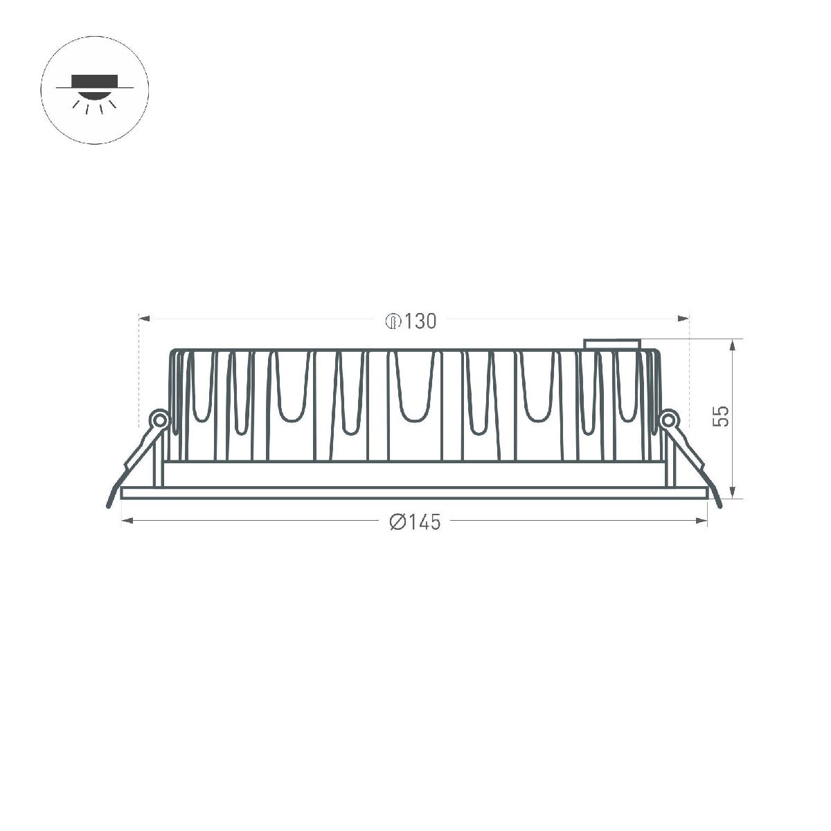 Встраиваемый светильник Arlight MS-MIST-BUILT-R145-15W Warm3000 (WH, 110 deg, 230V) 041613
