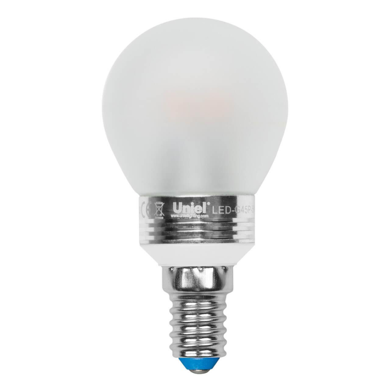 Лампа светодиодная (UL-00000801) Uniel E14 5W 3000K матовая LED-G45P-5W/WW/E14/FR ALC02SL