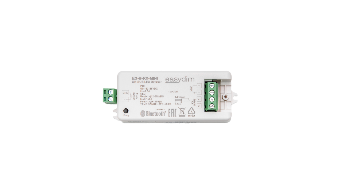 Приемник-контроллер одноканальный SWG ES-B-RX-MINI 12-36В RF+Bluetooth 00-00008775