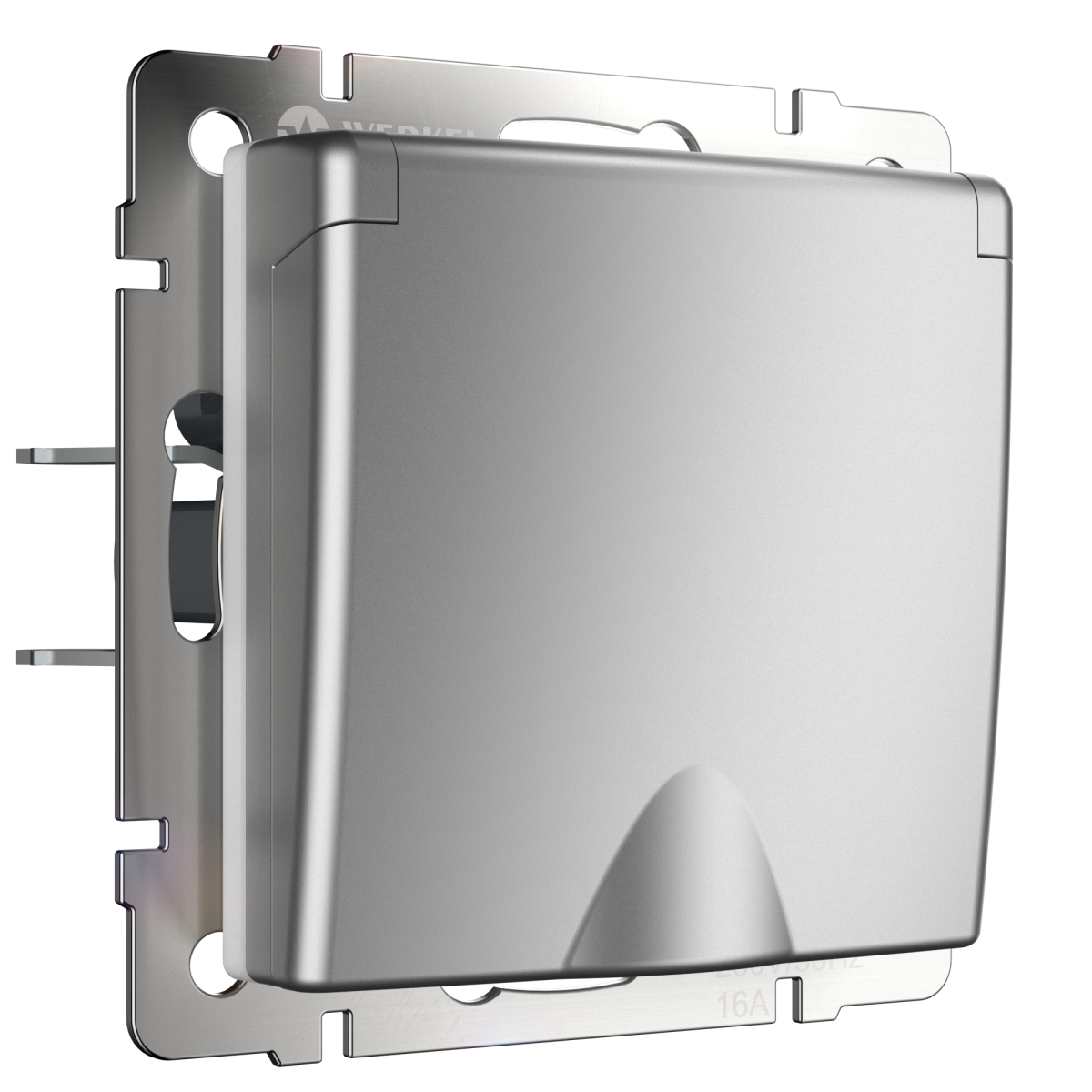 Розетка влагозащ. с зазем. с защит. крышкой и шторками Werkel (серебряный) W1171206 4690389157738 a050889