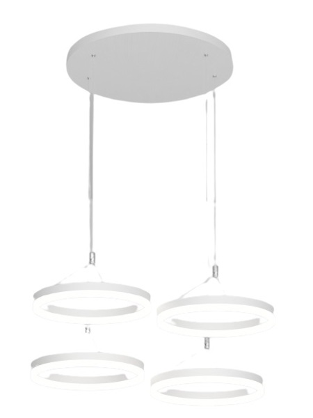 Подвесная люстра Elvan LU-155/4R-21W-NH-Wh-R