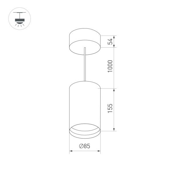Корпус подвесного светильника Arlight SP-Polo-Hang-R85 024236(1)