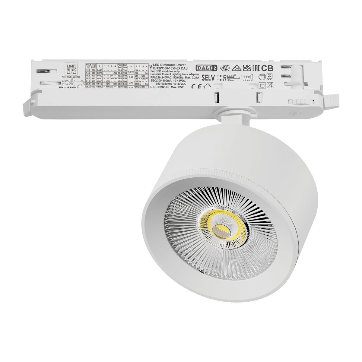 Трековый трехфазный светильник Quattro LED с управлением DALI Lightstar Alta Pro A5536DALI
