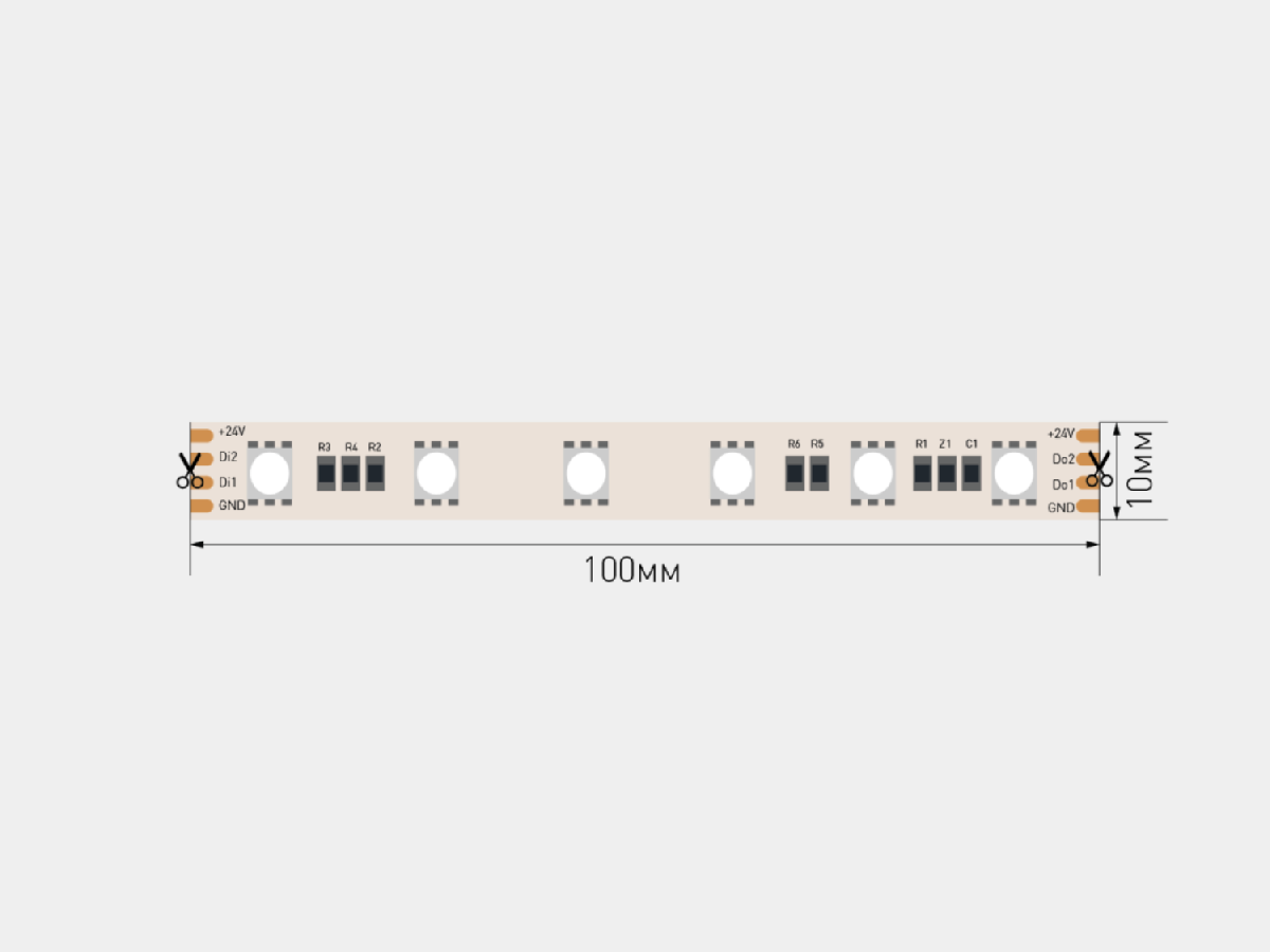 Светодиодная лента SWG PRO 5м IP20 SWG5PT60-24-14.4-WS2811RGB 00-00032669