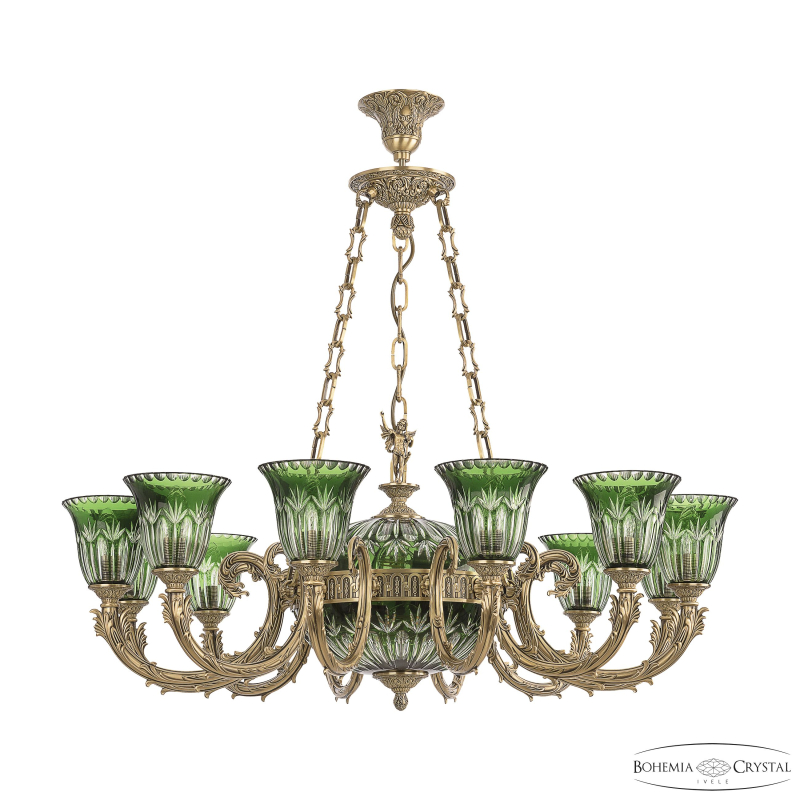 Подвесная люстра Bohemia Ivele Crystal Florence 71009P/12/250 FP P2 U Clear-Green/H-1I FA5M