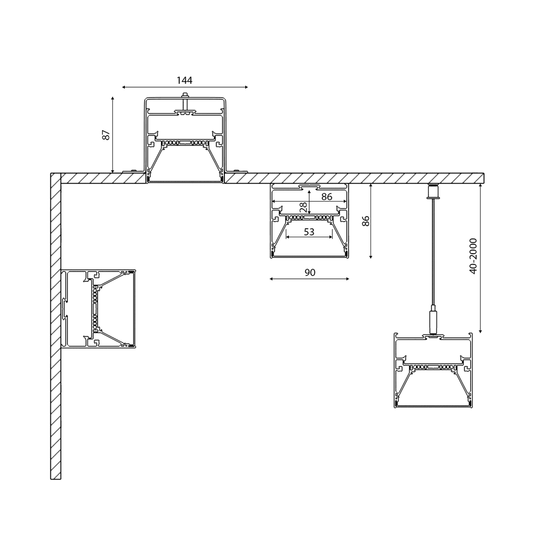 Профиль алюминиевый Lumker L.9086-B 003268