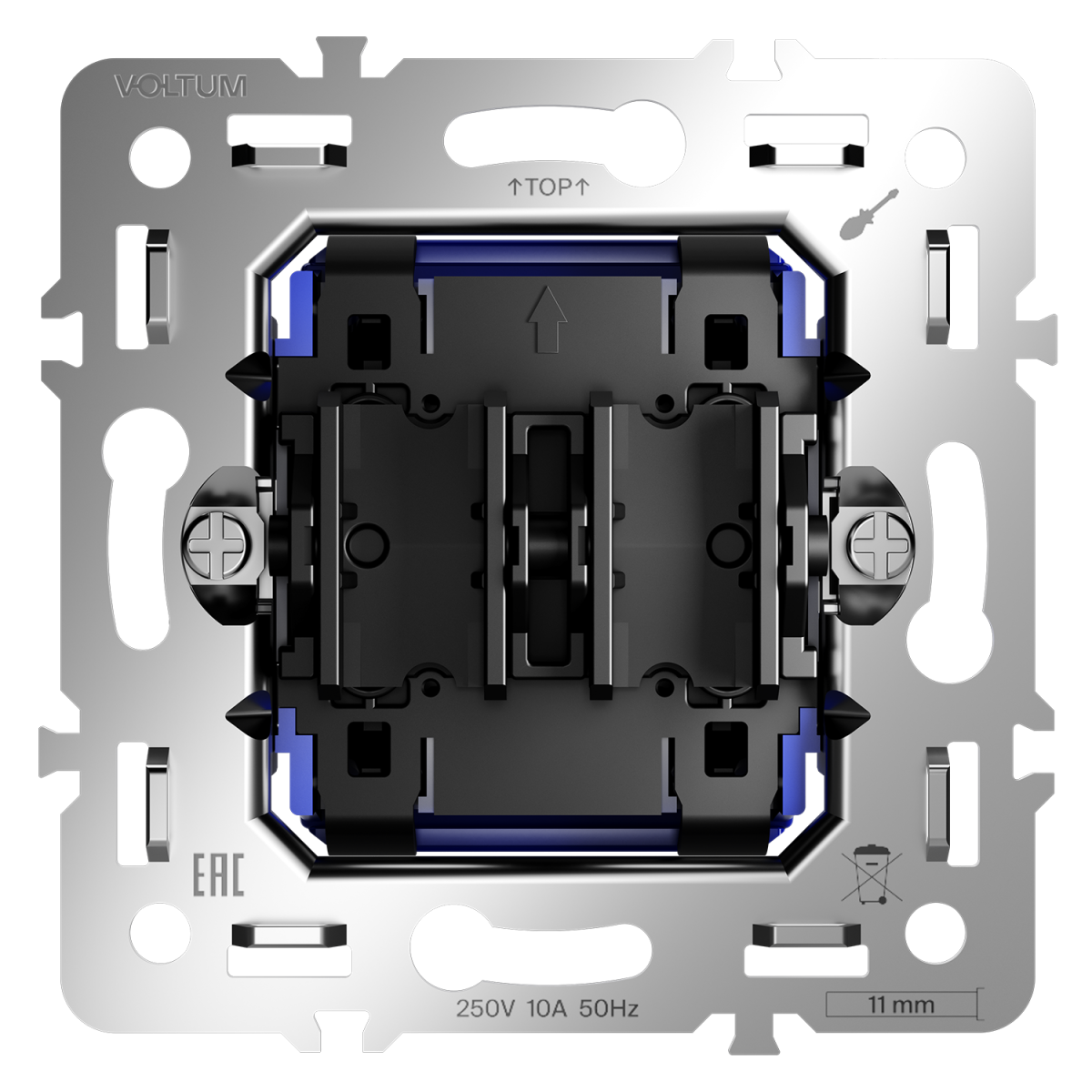 Механизм выключателя двухклавишного 10А Voltum S70 VLS0201M