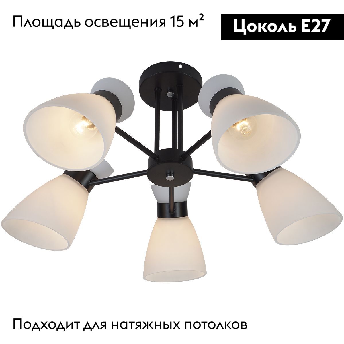 Потолочная люстра Reluce 01416-0.3-05 BK+CR