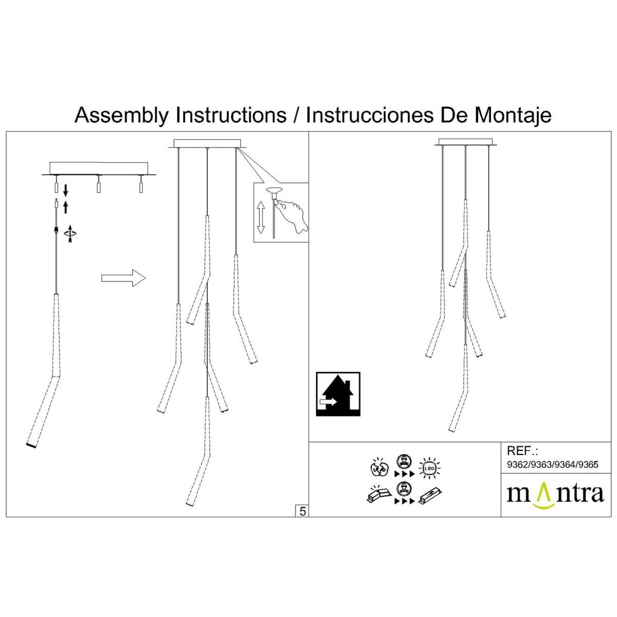 Основание потолочное 5L Mantra Modular Light Florones 9365