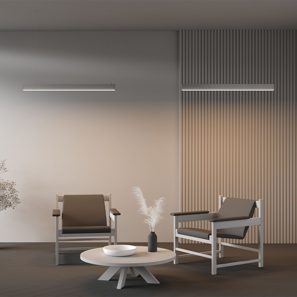 Линейный подвесной светильник Maytoni Technical 3000K 35x67 (Серебро, 1 м) LL312035