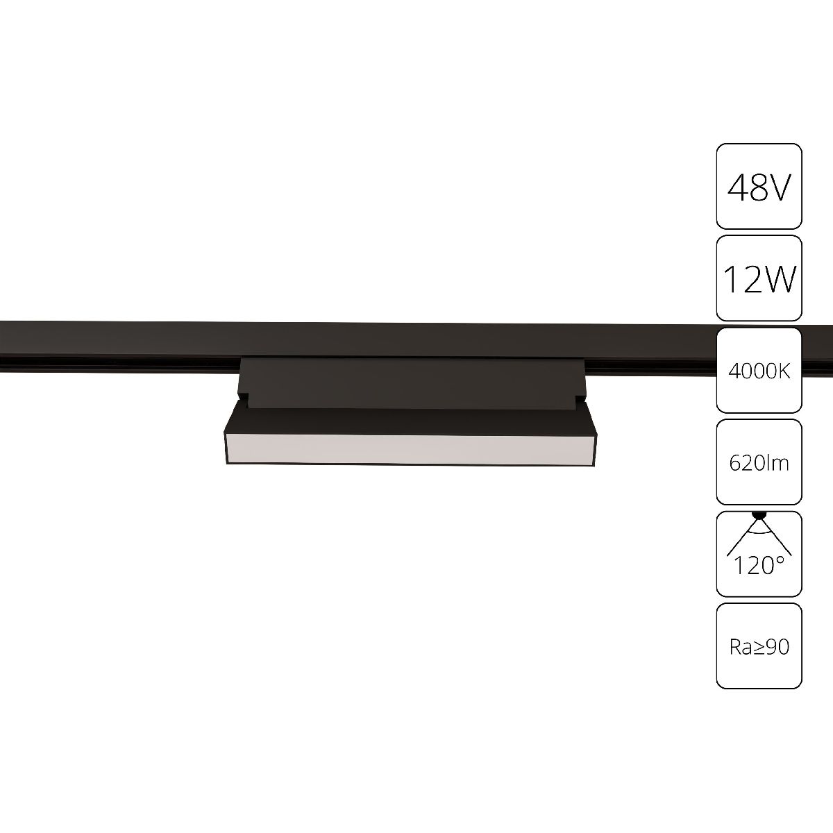 Трековый магнитный светильник на потолок Arte Lamp Linea A4669PL-1BK