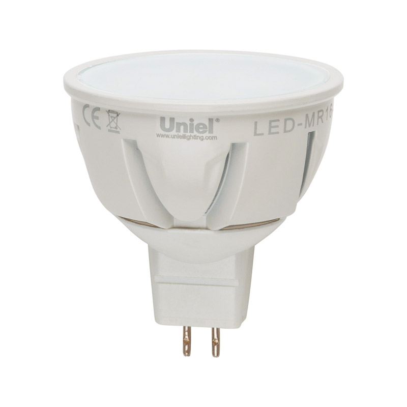 Лампа светодиодная (07914) Uniel GU5.3 7W 3000K JCDR матовая LED-JCDR-7W/WW/GU5.3/FR ALP01WH