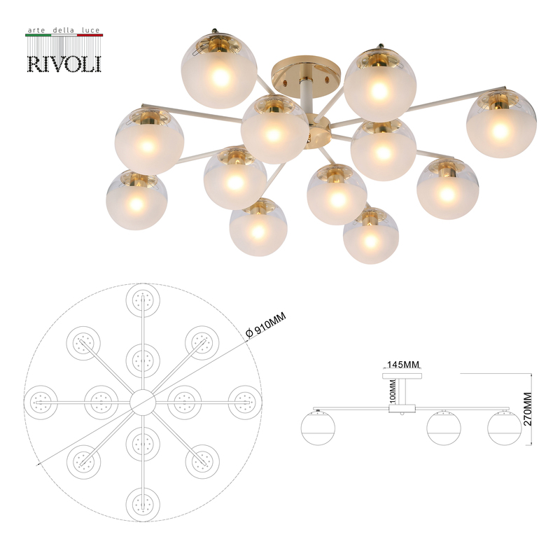 Люстра на штанге Rivoli Umbra 3129-312 Б0054866
