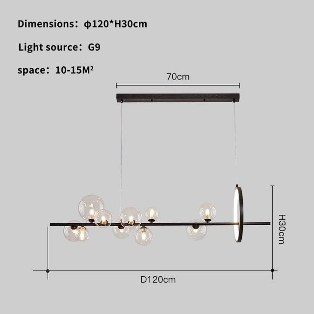 Подвесная люстра шар Delight Collection Art Deco Bubble KG1233P-10 black/clear