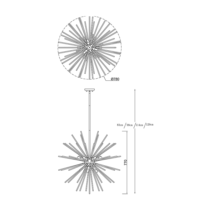 Подвесная люстра Zumaline URCHIN P0491-09C-F7DY