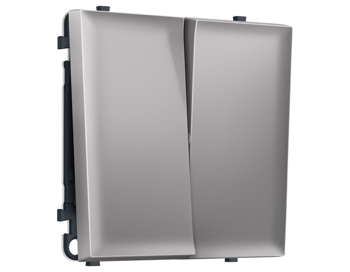 Комплект механизма 2-кл выключателя SIGMA Сталь матовый 10A-250V QUANT PRO Ambrella Volt MS503010 (SP5030, PR115)
