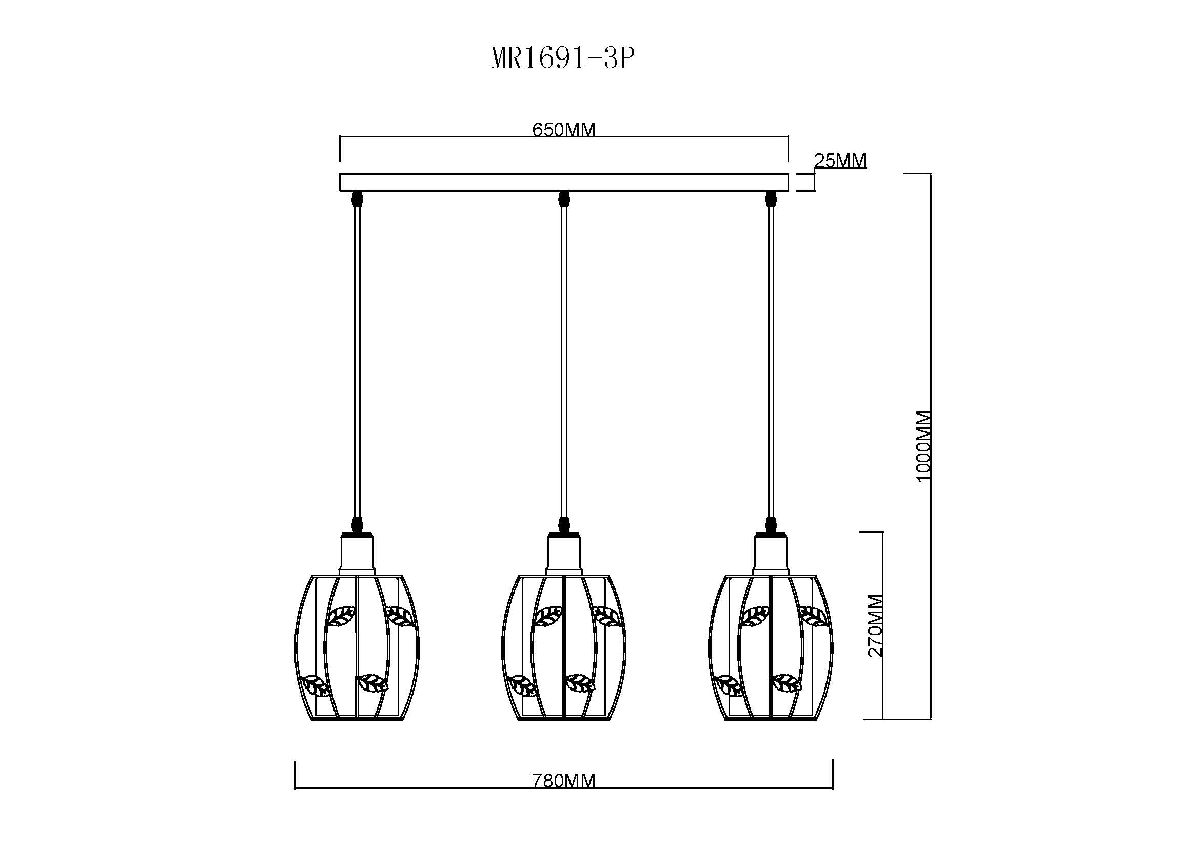 Подвесной светильник MyFar Huston MR1691-3P