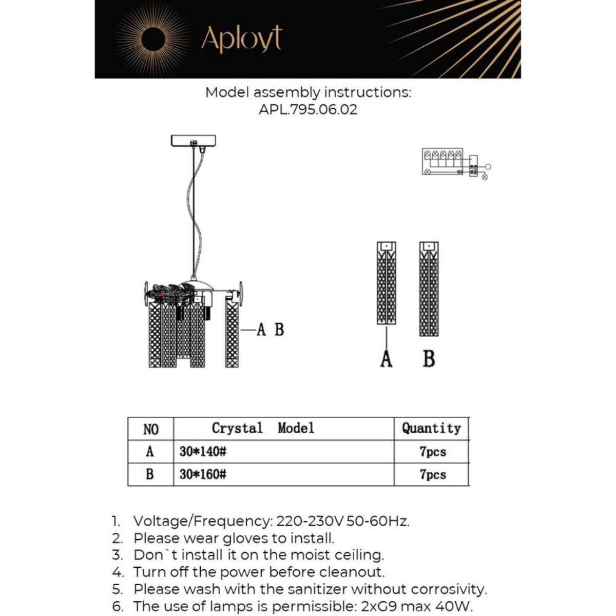 Подвесной светильник Aployt Elouisa APL.795.06.02