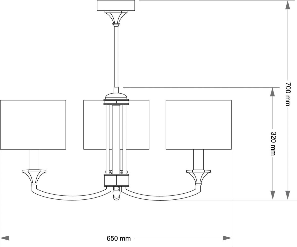 Люстра на штанге Kutek Decor Lampshade DEC-ZW-3(BN/A)