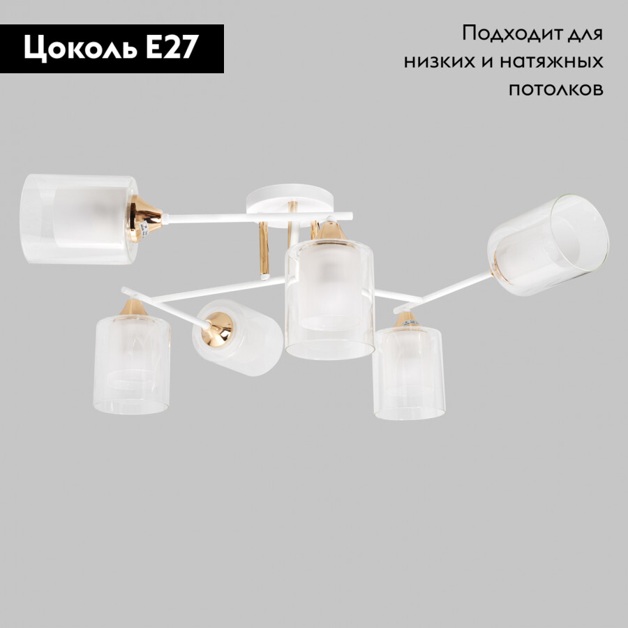 Потолочная люстра IMEX MD.2188-6-S-WH+FGD