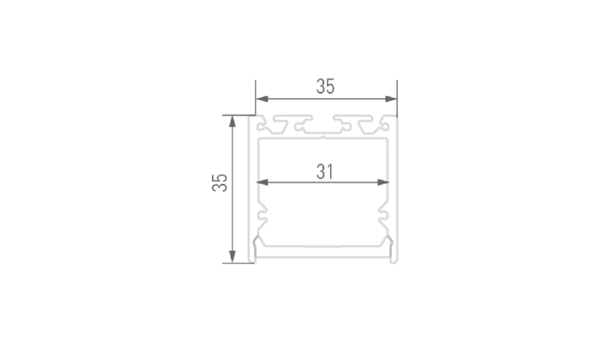 Подвесной/накладной алюминиевый профиль Designled LS.3535-B-R 00-00019906