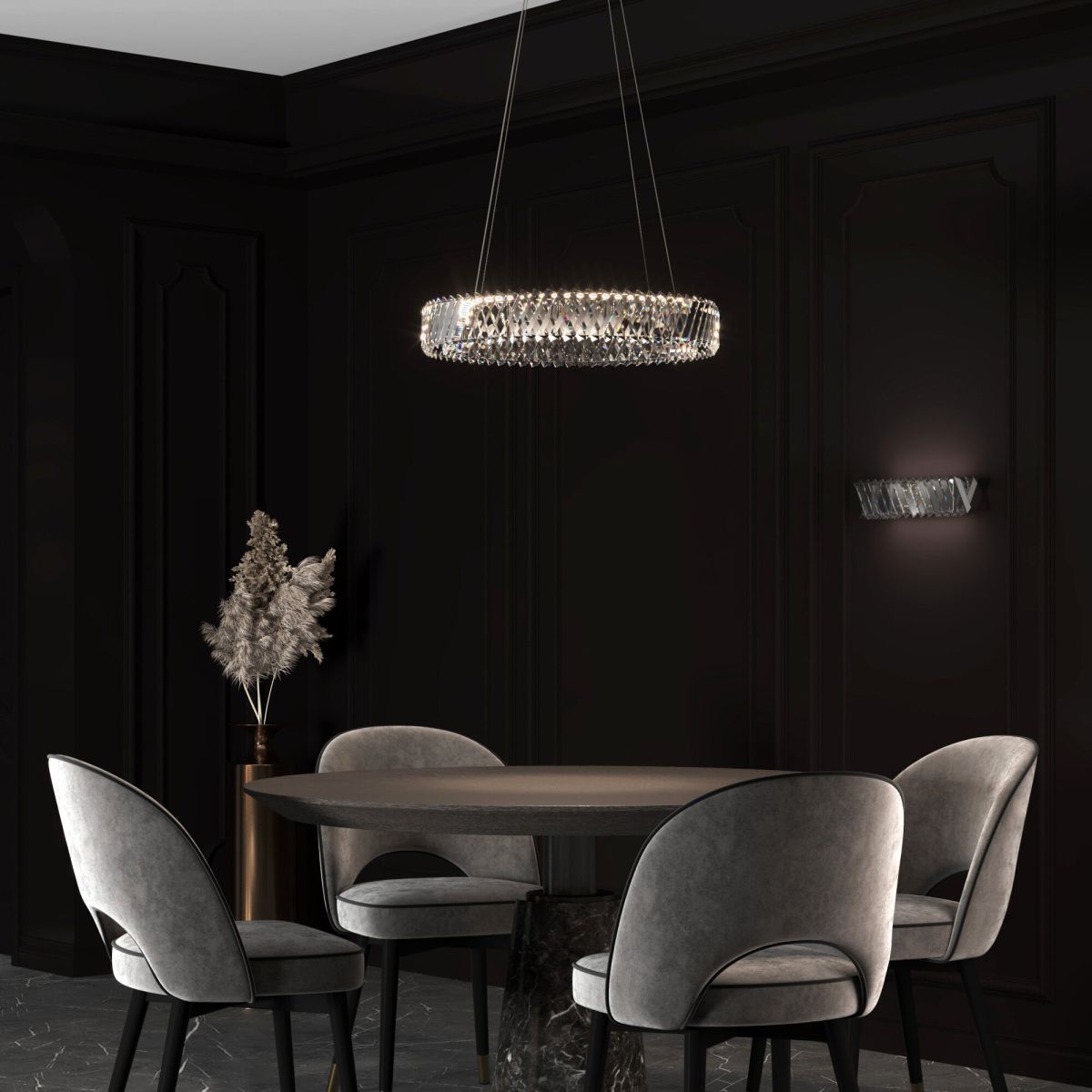 Подвесной светильник Eurosvet 101004 LED Никель хрусталь Strotskis a071451