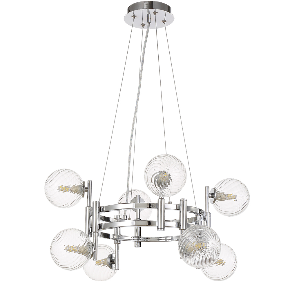 Подвесная люстра шар Crystal Lux LUXURY SP8 CHROME