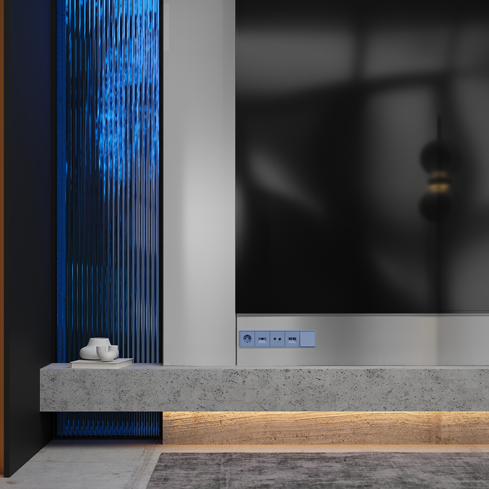 Накладка для розетки телевизионной оконечной TV+SAT Voltum S70 (деним) VLS001615