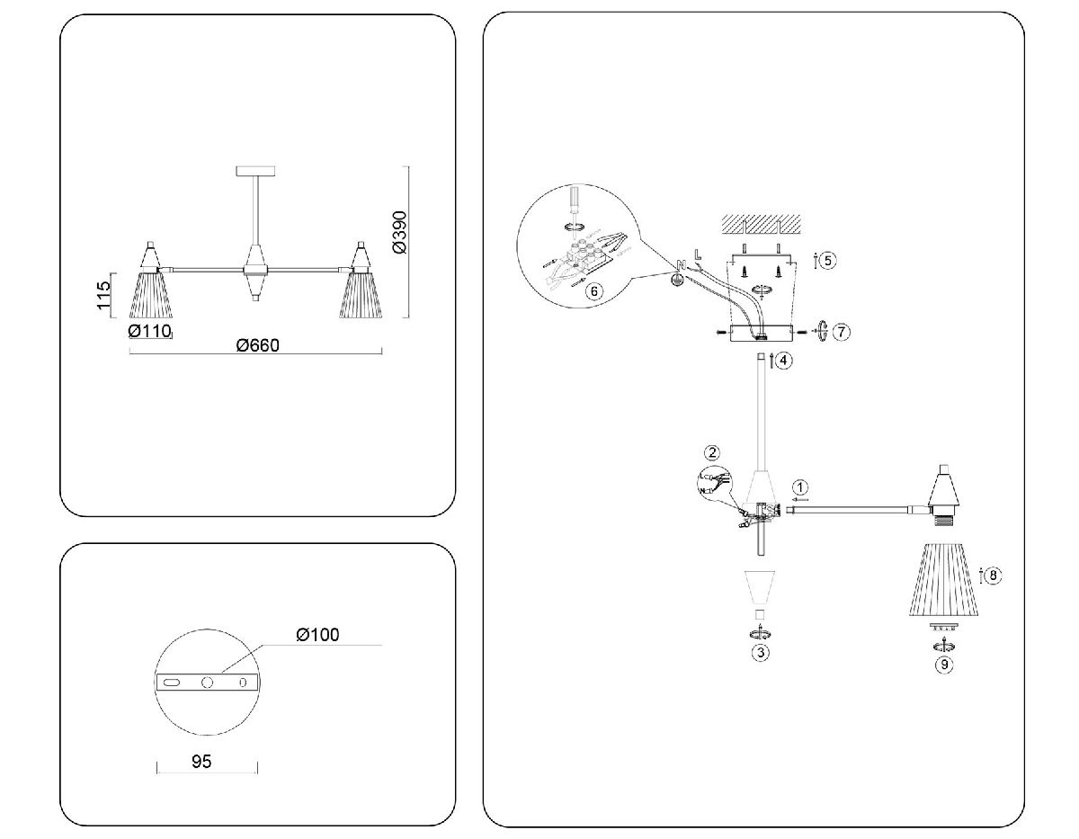 Люстра на штанге Ambrella Light High Light Heigh Light LH58114