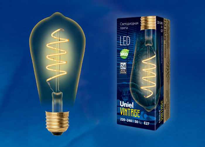 Лампа светодиодная (UL-00001819) Uniel E27 4W 2250K прозрачная LED-ST64-4W/GOLDEN/E27/CW GLV22GO