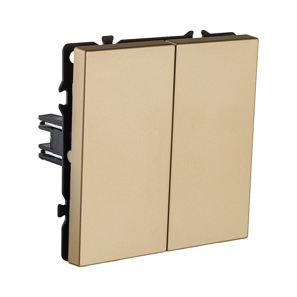 Выключатель 2-клавишный 10А/250В, золотой Kollinger Eclipse EC-004GD