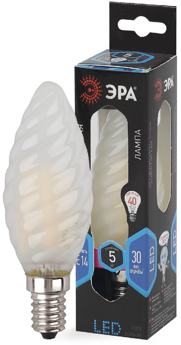 Лампа светодиодная Эра E14 5W 4000K F-LED BTW-5W-840-E14 frost Б0027938