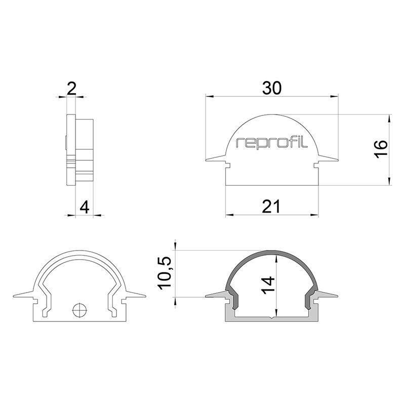 Торцевая заглушка (2 шт.) Deko-Light R-ET-01-15 979631